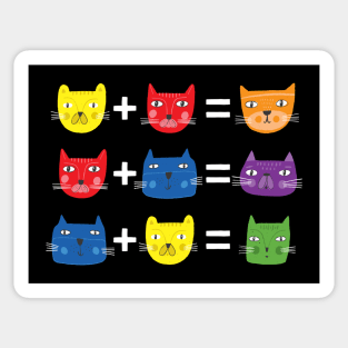 Cat Themed Color Theory for Art Teacher Artist Sticker